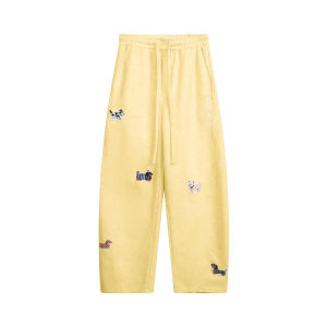 CHANT2nd | Funny Dog Embroidery Dropping Sense Casual Pants