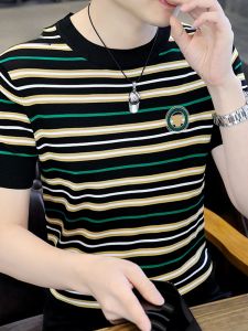 ROMON | Business Casual Striped Short Sleeve T-Shirt