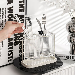 Supermarket Tableware Storage With Water Drainer Utensil Holder Kitchen Organizer Bekas Dapur Spoon Knife Fork Kitchen Drying Rack HX28-2736