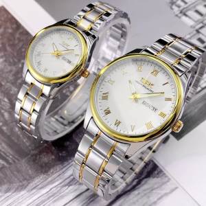 OPK Couple Watch Buy 1 Take 1 Waterproof Original Casual Fashion Stainless Steel Dual Calendar Quartz Watch For Women/Men