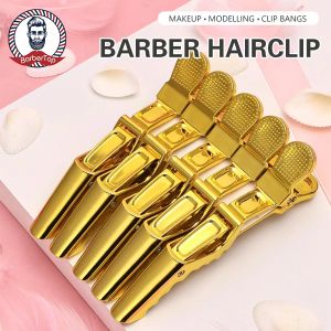 5PCS Plating Hairpin Female Clip Headdress Makeup Bangs Clip Barber Hair Clip Long Mouth Professional Salon Tools Hairdresser