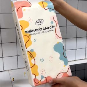 (Tặng Móc Treo) Khăn Giấy Rút Treo Tường Top Gia Thùng 6 Gói Đa Sắc 1280 Tờ 4 Lớp Chính Hãng