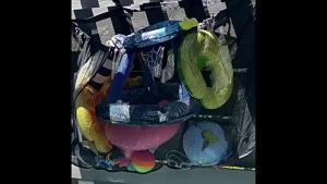 Large Hanging Pool Storage Mesh Bag - Net Organizer for Pool Toys Inflatables Swim Rings & Balls Adjustable StrapOutdoor Or