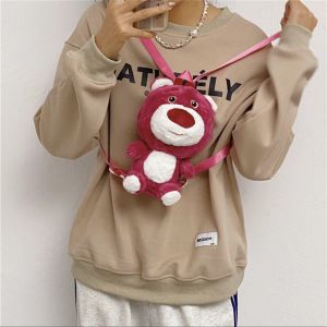 Ba Lô Nhồi Bông Gấu Dâu Lotso - Ba Lô Đeo Vai Hình Gấu Hồng Xinh Xắn