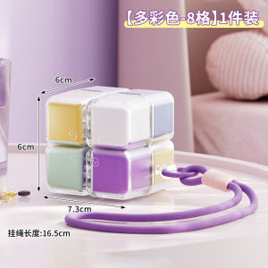 Portable Magnetic Sealed Moisture-Proof Cube-shaped Medicine Box Compact Week-long Pill Organizer Large Capacity Storage Case