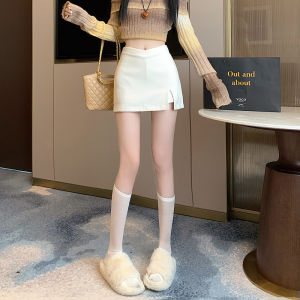 High Waist A-Line Mini Skirt Womens Short Woolen Skirt Pants High Waist Bodycon Asymmetrical Autumn Winter Fashion Commute