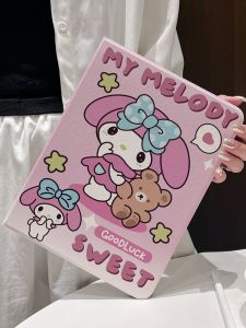 Silicone iPad Protective Case with Pen Slot Book Style Magnetic Absorption Silk Texture Cartoon Meileti Design for 10th Generation