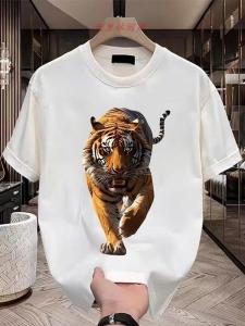 Áo Thun Cotton Nam Mùa Hè in Hình Vượn Họa Tiết Thời Trang Thường Ngày Đa Năng Thanh Lịch Cotton Nguyên Chất Áo Thun Cổ Tròn Tay Ngắn