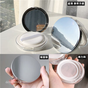Siêu Mỏng Tiện Lợi Màu Đen Tiêu Rộng Rãi Hộp Bột Hộp Rỗng Có Gương Hộp Đóng Gói Phụ Co Giãn Lưới Mini Bột Cao Cấp Puff