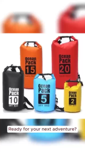 Swimming bag outdoor snorkeling shoulder waterproof bag thickened PVC mesh waterproof bucket bag rafting bag waterproof bucket bag