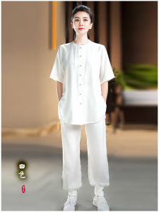 Summer Tai Chi Clothing Short Sleeve Cotton Linen Mens Martial Arts Practice Morning Exercise Tai Chi Outfit Chen Ying Brand