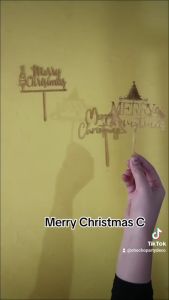 Topper Kaca MERRY CHRISTMAS / Topper Natal Acrylic