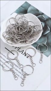 200Pcs Metal Blank Keyring Keychain DIY Key Pendant Keychains Metal Key Rings with Chains Key Chain Split Ring Silver Blank Keychain