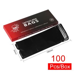 100 Cái Vỏ Bọc Máy Xăm Hình Cỡ Lớn Túi Nhựa Chống Thấm Nước - Bảo Vệ Dùng Một Lần Cho Bút Xăm Hình Màu Đen/xanh/hồng