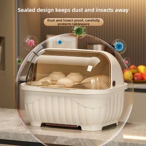 Dust-proof and Draining Dish Storage Box