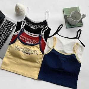 เสื้อกล้ามสายเดี่ยวพิมพ์ลายตัวอักษรสุดเก๋สำหรับผู้หญิงในช่วงฤดูร้อนปี 2025 ทรงเข้ารูป ใส่สบาย แฟชั่นอเนกประสงค์ พร้อมแผ่นเสริมหน้าอก