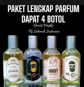 promo hemat beli 1 dapat 4 free emas parfume Mr Crush  parfum pria dan wanita wangi tahan lama 35 ml