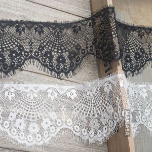 New Arrival High Quality 10cm Black And White Eyelash Lace DIY Skirt Edge Wedding Dress Material Home Fabric Sewing Accessories
