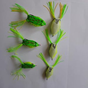 1 Pcs Soft Frogs Bass Fishing Lure Hollow Body Top Water Frogs Fishing Lures Baits Unpainted Lure Artificial Bait