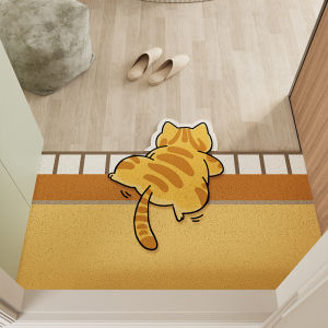 Cute Panda Door Mat Indoor Entrance Mat Dust Removal Dirt Resistant Anti-Slip Home Carpet Door Rug Modern Simple Style PVC Material