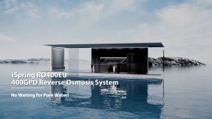 iSpring RO400 Tankless RO Water Filtration System 400 GPD Fast Flow Under Sink Reverse Osmosis System  2:1 Pure To Drain Ratio Includes Stainless steel Faucet SGS quality standards