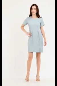 Krizia Round Neck Side Button Dress