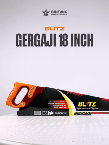 BLITZ Gergaji Kayu 18\" / Gergaji Gorok Pegangan Kayu Karet
