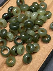 Natural Turquoise Single Circle Running Ring DIY Buddhist Beads Bracelet Accessories Cultural Play Jadeite Qinhai Yellow Mouth Material