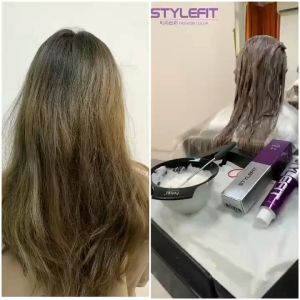 ไม่ต้องกัดสีผม STYLEFIT ยาย้อมผม สีย้อมผมติดทน ไม่จำเป็นต้องฟอกขาวอ่อนโยนไม่ระคายเคือง สีย้อมผมอดิบ (มิตรภาพเปลี่ยนสีเส้นผม สีย้อมผม)