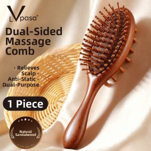 LVpasa | Dual-Faced Meridian & Scalp Massaging Womens Hair Smoothing Air-Cushioned Comb