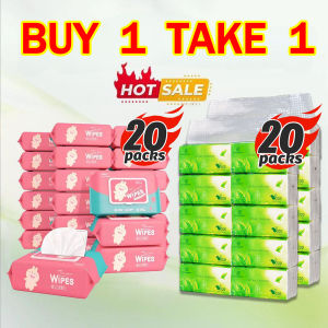 [BUY 10 TAKE 10] 20 PCS baby wipes and tissue Combo Unscented baby wipes 10 packs 80 sheets tissue wipes Facial paper