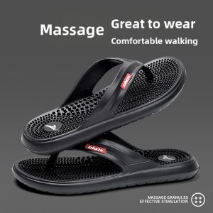 Massaging Clogs Mens Indoor Home Anti-Slip Acupoint Soft Bottom Foot Therapy Slip-On Summer Slippers Breathable Flat Heel