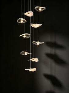 HUITUO | High-end Designer Bubble Lotus Glass High Ceiling Stair Light