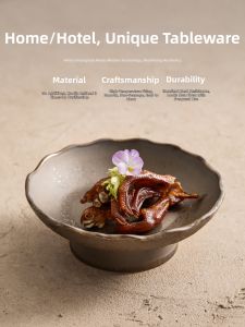 YOGEHOME | Gilt Ceramic Pedestal Dining Plate