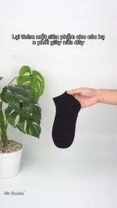 Tất nam màu đen gân chìm Mr.Socks chất liệu cotton co giãn bốn chiều kiểu dáng trơn phong cách hiện đại FIVE-DEN-1DOI
