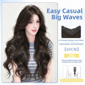 TIANZHEN | Invisible Seamless Large Waves Curly Long Realistic Womens Hair Piece