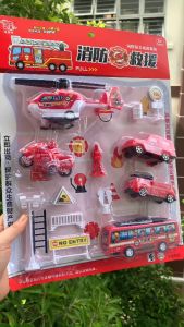 Bộ Đồ Chơi Mô Hình Xe Phương Tiện Lính Cứu Hỏa Cho Trẻ Em