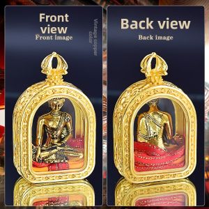 Buddha Medicine King Pendant Necklace Health Seeking Lucky Charm Talisman Tanka Gyalpo Buddha Image Juggernaut Box