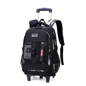 milu Natural Fish New Primary School Student Trolley Schoolbag Mens Large Capacity Burden Reduction Detachable Backpack