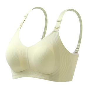 Miiow | Maternity Bra Womens Postpartum Nursing Rabbit Ear Summer Thin Bra Gathered No Wire Adjustable Strap Full Cup Vest Style