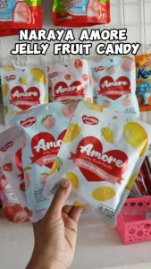 Candy / Camilan Permen Manisan Import Naraya Amore Jelly Fruit 26 Gr Rasa Strawberry Mango Peach