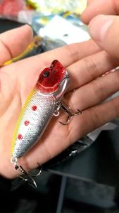 MUXI 1 pc Memancing Topwater Umpan Pancing 10 Warna Mengambang Popper Umpan Kail Engkol Umpan Tackle Alat 6.5 cm 11g memancing wobblers