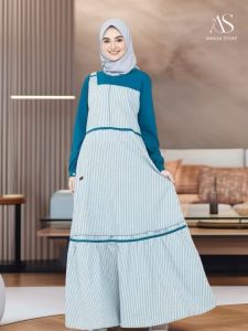 BAJU GAMIS JUMBO WANITA RAHNEM GC 01 BIRU TOSCA