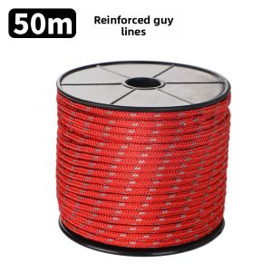 4MM 50m Roll Up Outdoor Reinforced Double Reflective Umbrella Rope Camping Tent Hiking Wind Rope