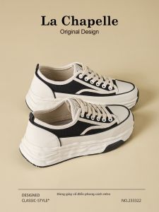 La Chapelle | Thick Sole White Canvas Shoes