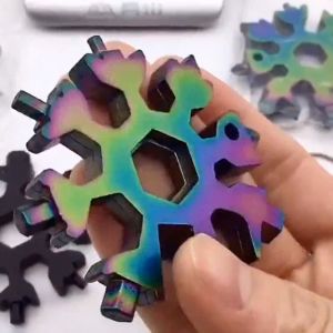 18-In-1 Snowflake Multi Tool Snow Flake Steel Shape Flat Cross Screwdriver Tool DIY 多功能EDC八角雪花扳手 家用多功能工具