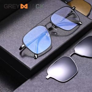 Grey Jack Kacamata Clip On 2in1 Polarized Free 2 Lens Model Aviator Kotak Ringan Bahan Metal 7009