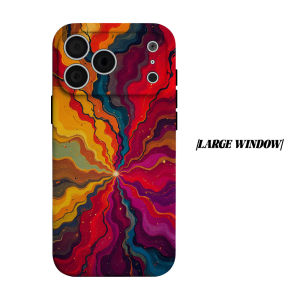 colorful radial wave Phone Case for iPhone 18 17 16 15 14 13 12 11 Air Pro Max Plus Double-layer Cover
