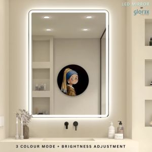 (GLOREX) 70/80cm 3 Colour LED Mirror + Brightness Adjustment LED Mirror Toilet Mirror LED Bathroom Mirror Cermin Bulat Cermin LED Cermin Berlampu Smart Mirror Decoration Vanity Mirror Smart Cermin Tandas Cermin Bilik Air [Ready Stock & Fast Delivery] - Lazada