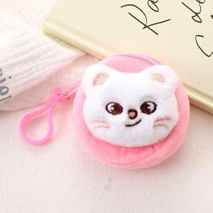 Ví Nhỏ Bằng Vải Nhung Hình Thú Hoạt Hình Có Khóa Kéo - Ví Đựng Tai Nghe Hình Thỏ Cáo Chó Con Vịt Sói Mèo Dễ Thương Dành Cho Người Yêu Thích Anime